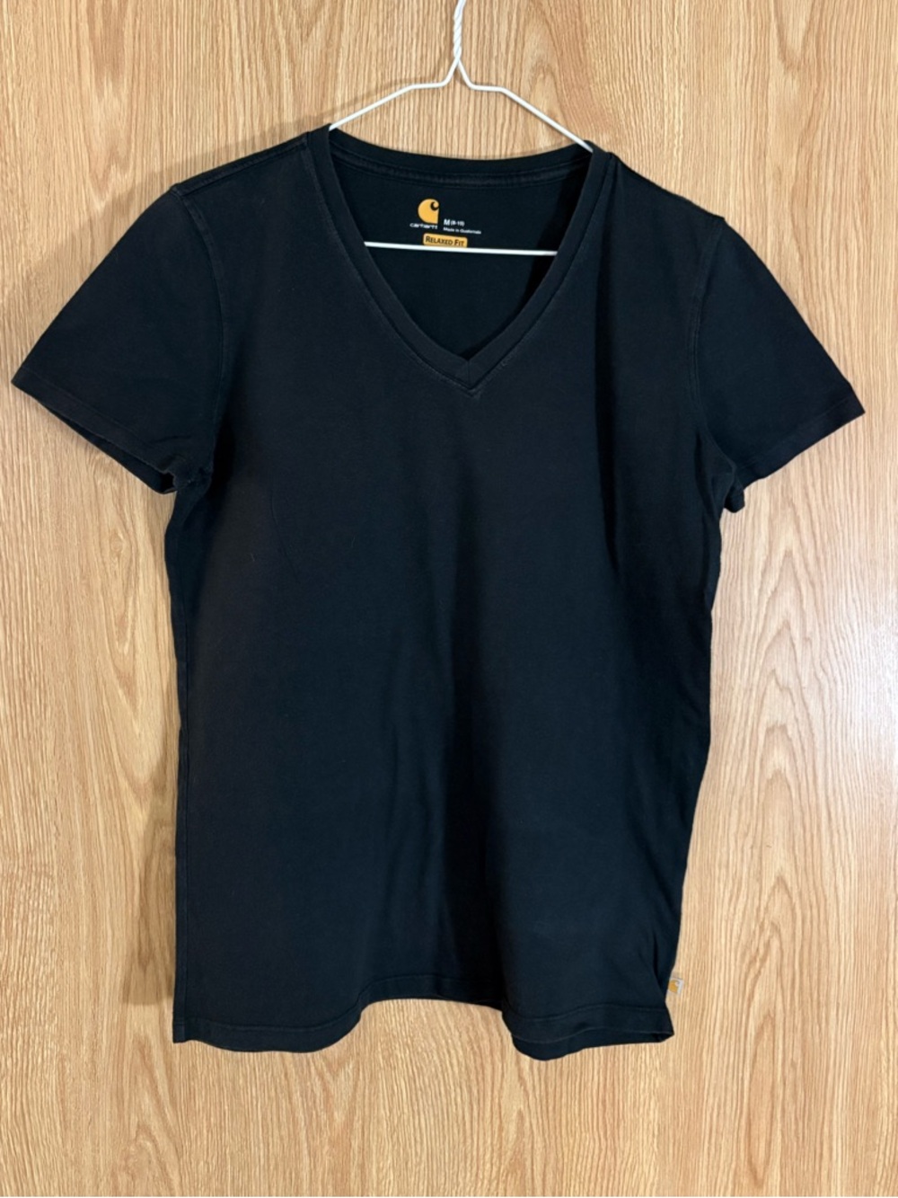 Carhartt Black V-Neck Relaxed Fit Short Sleeve Tee